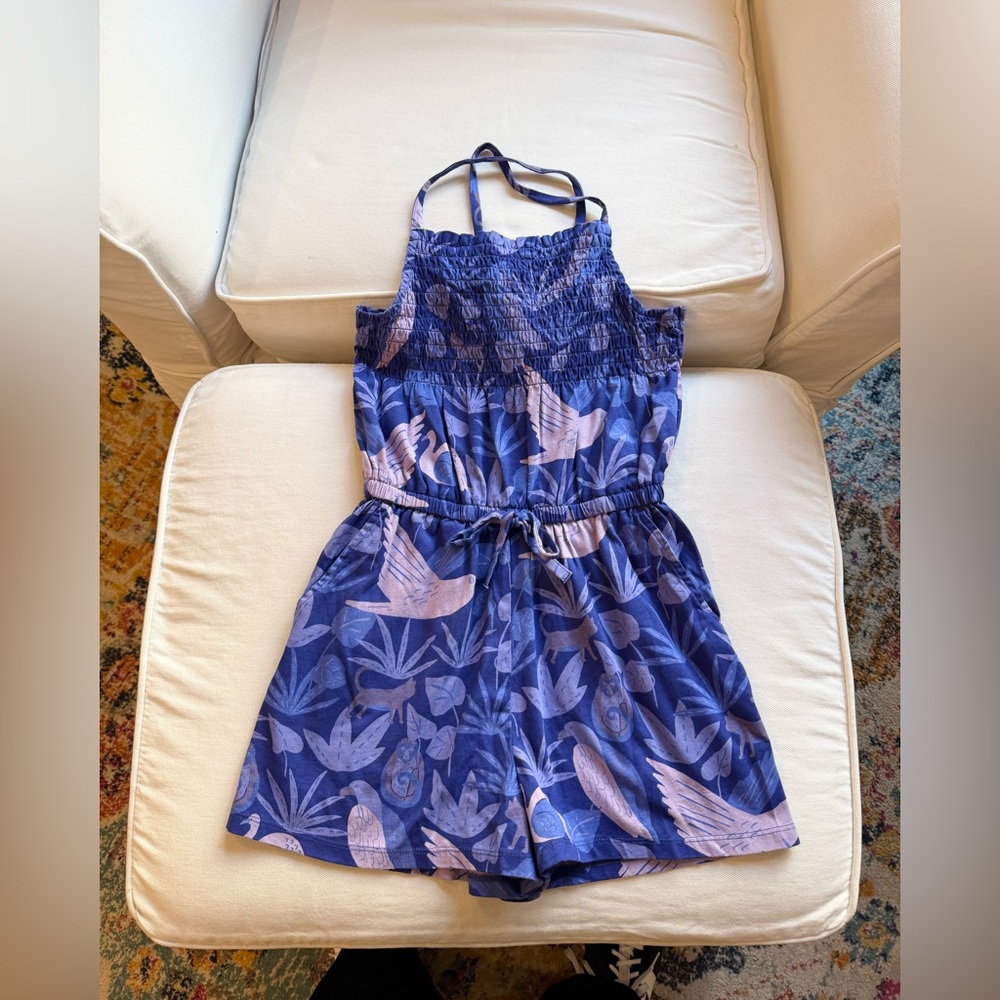 NEW: Tea Brand Blue Kids Printed Romper